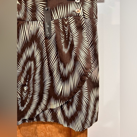 Willi Smith wrap brown and cream fully lined skirt size 10. NWT - Picture 2 of 5